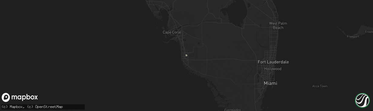 Hail map in Naples, FL on September 25, 2021