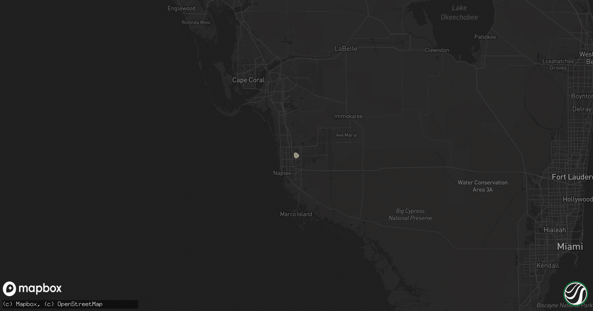 Hail map in Naples, FL on September 25, 2021