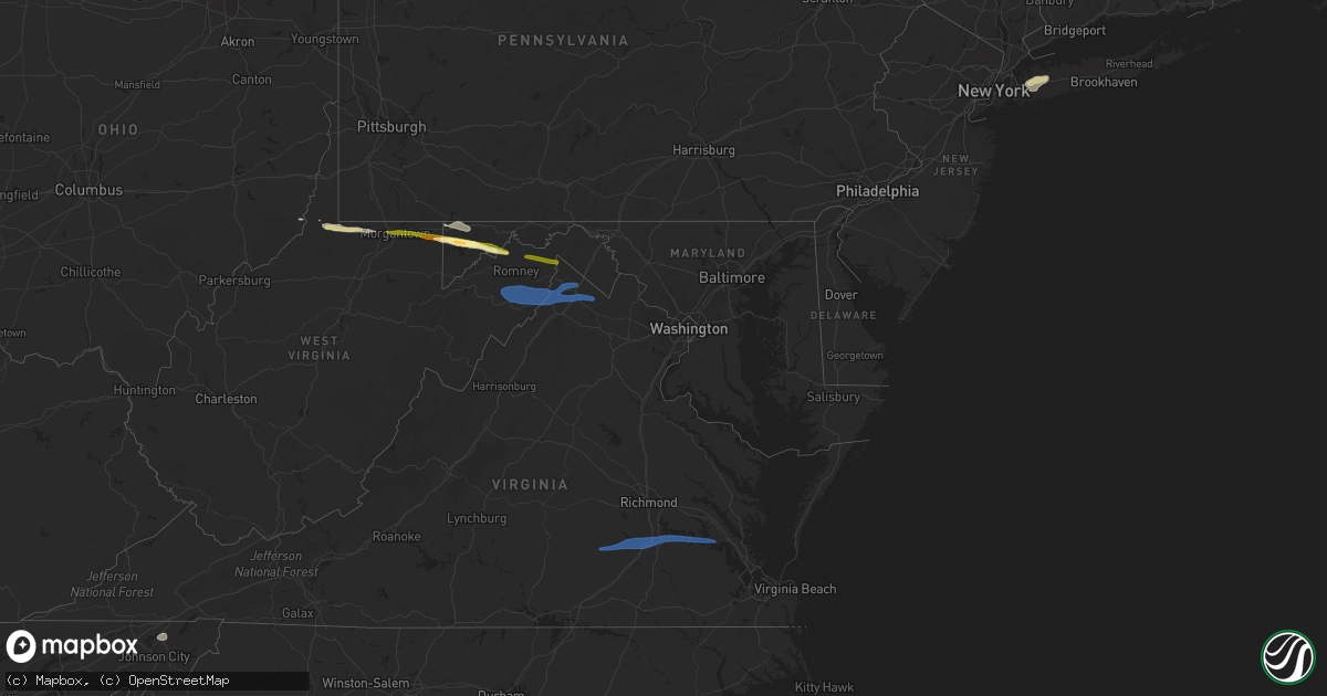 Hail map in Maryland on September 25, 2022