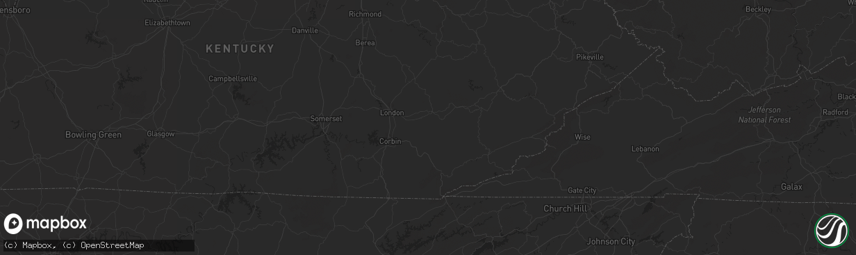 Hail map in Petersburg, VA on September 25, 2022