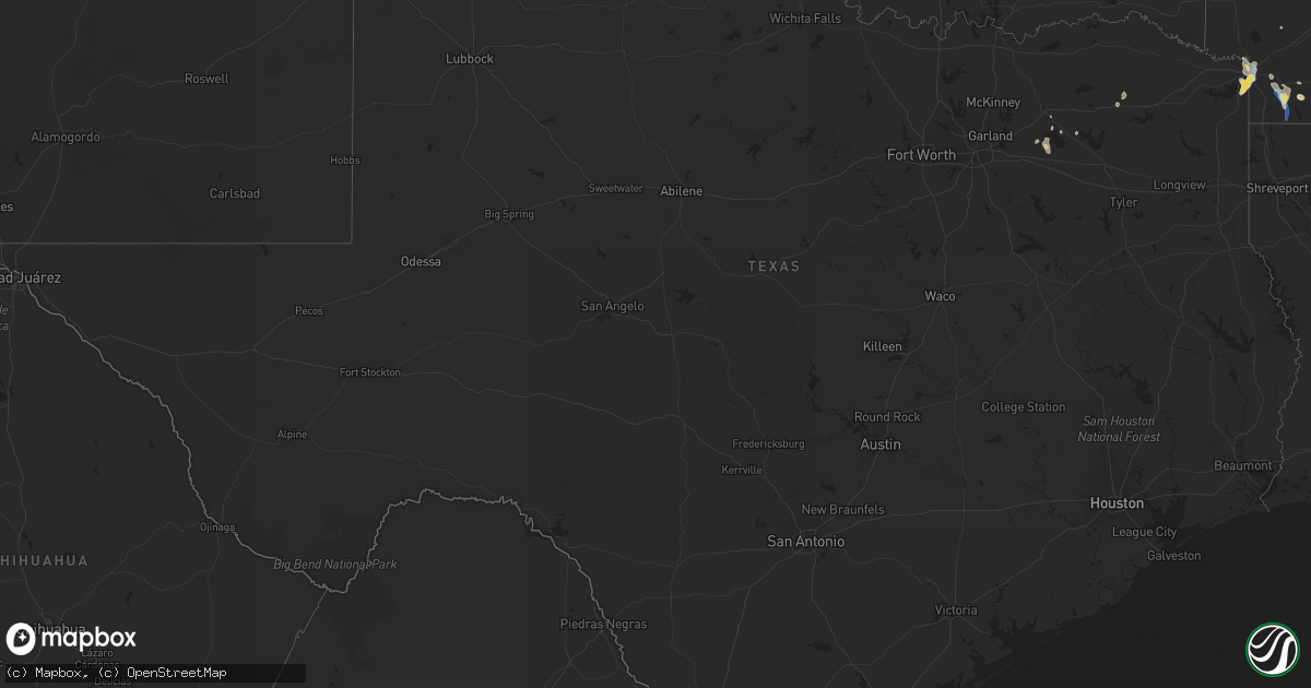 Hail map in Texas on September 25, 2022