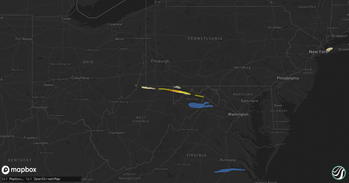 Hail map on September 25, 2022