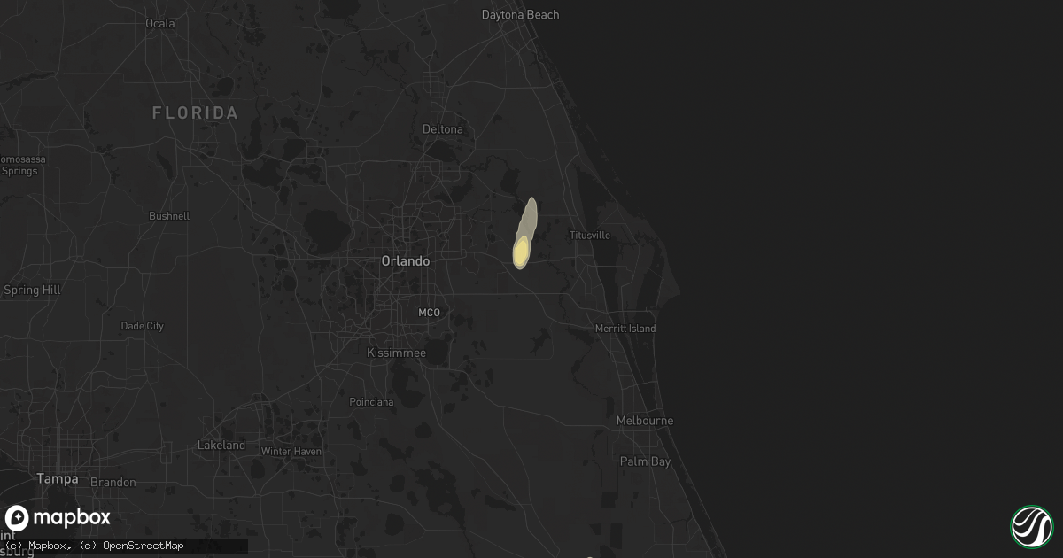 Hail map in Christmas, FL on September 25, 2023