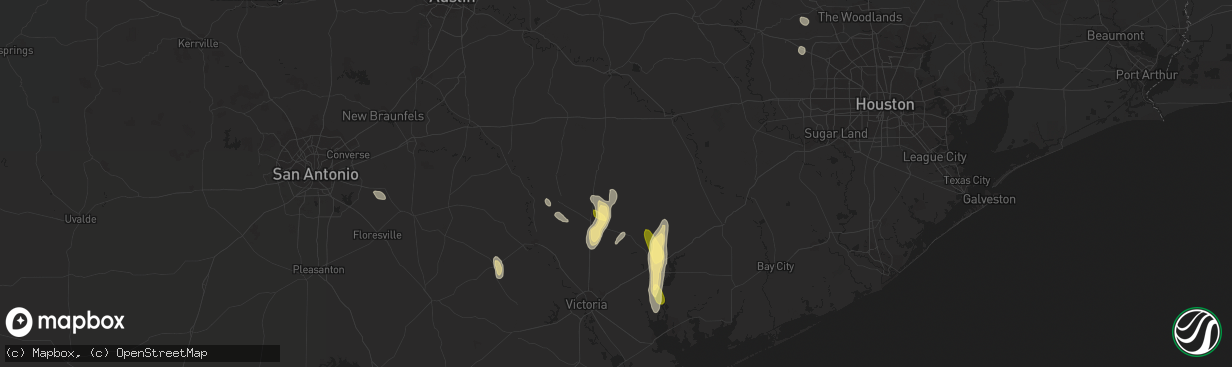 Hail map in Hallettsville, TX on September 25, 2023