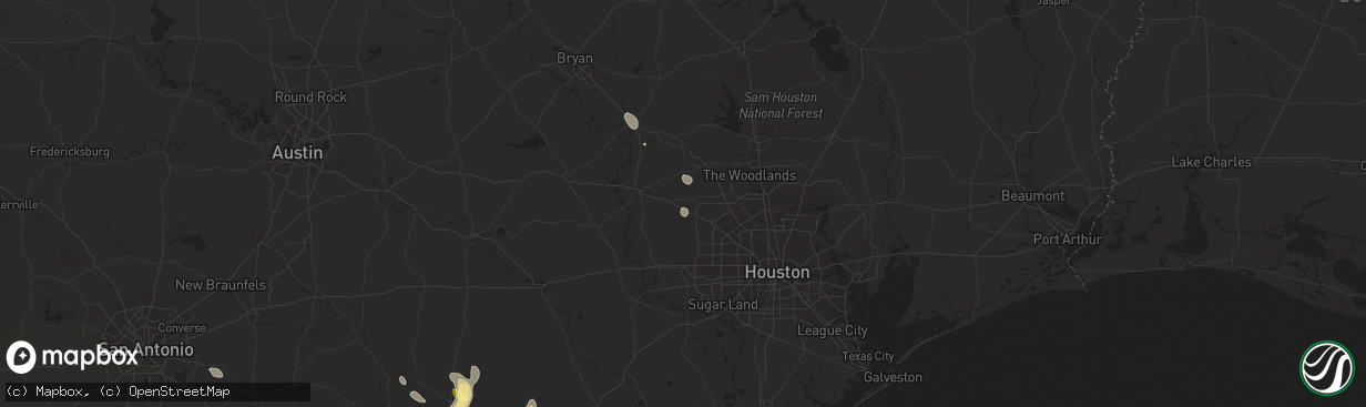 Hail map in Hockley, TX on September 25, 2023