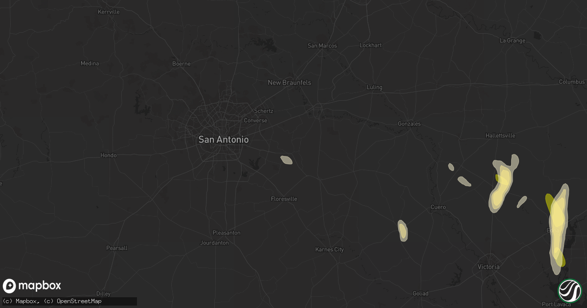 Hail map in La Vernia, TX on September 25, 2023