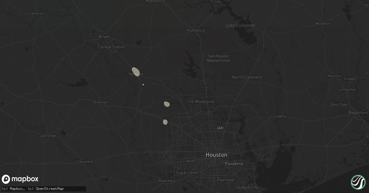 Hail map in Magnolia, TX on September 25, 2023