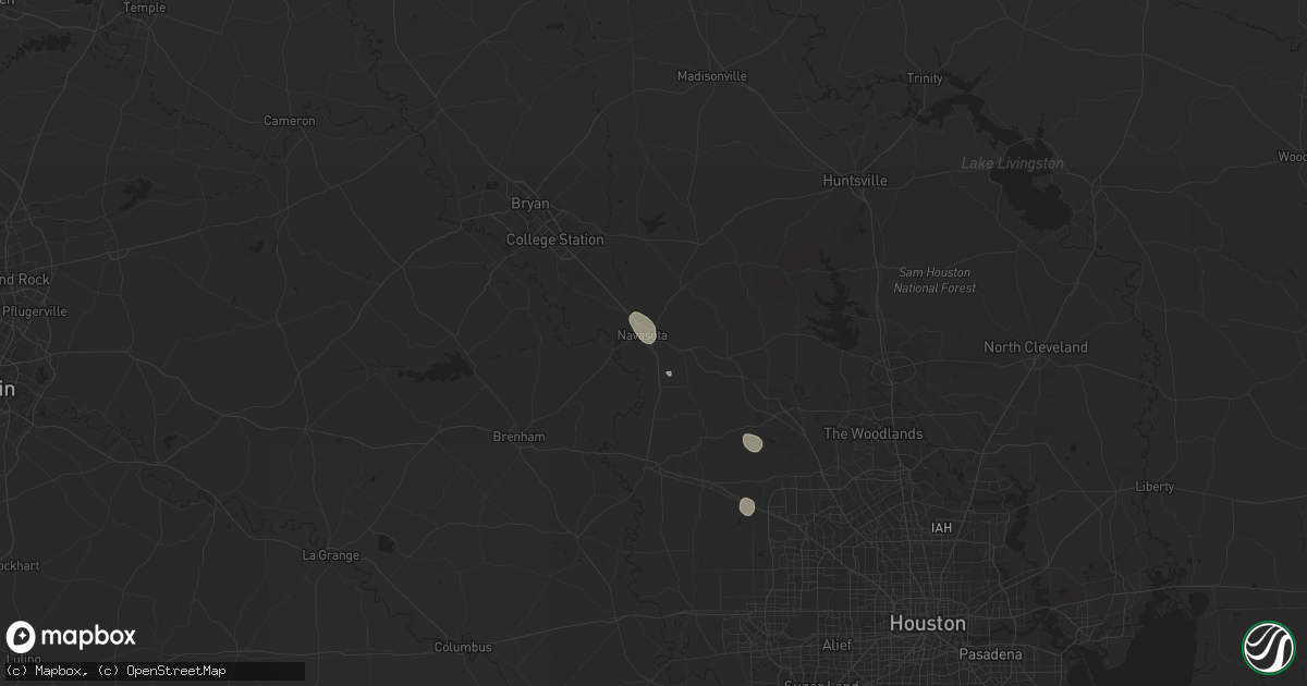 Hail map in Navasota, TX on September 25, 2023