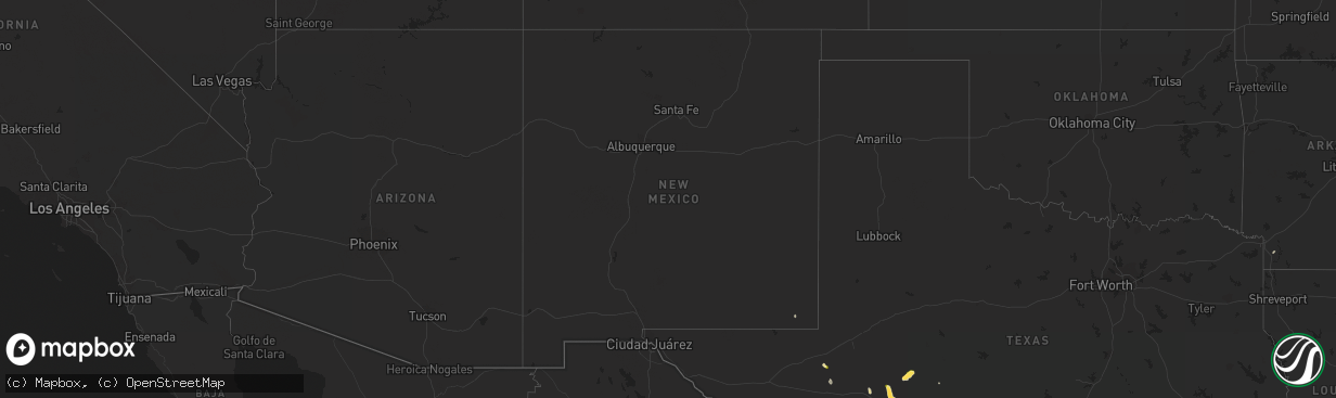 Hail map in New Mexico on September 25, 2023
