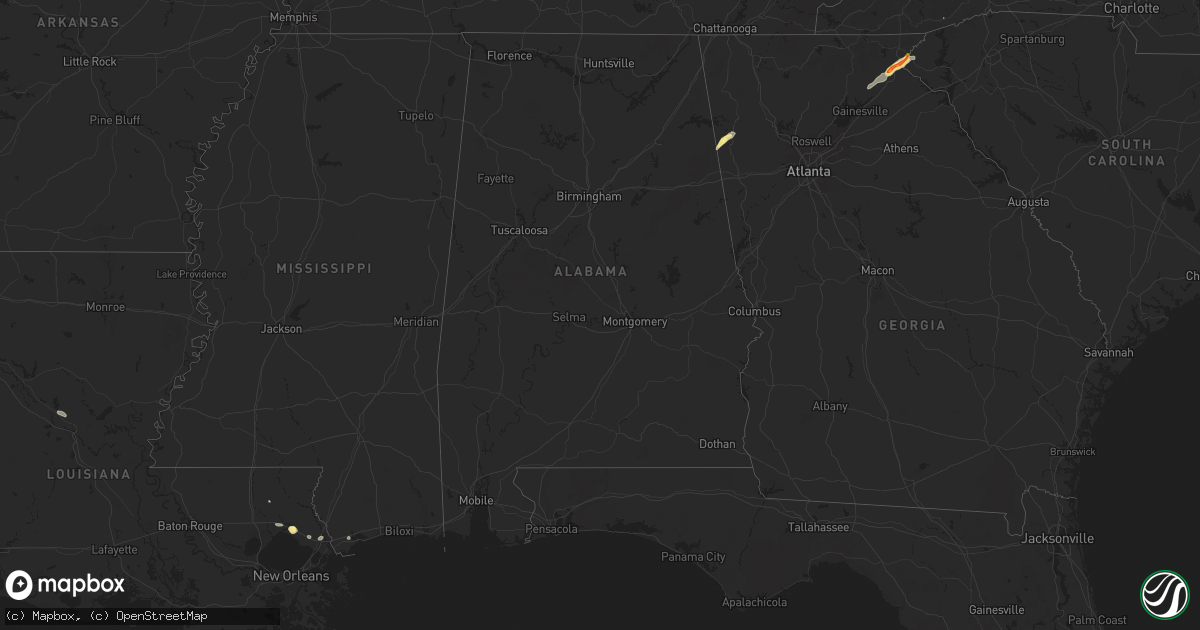 Hail Map in Alabama on September 25, 2024 HailTrace