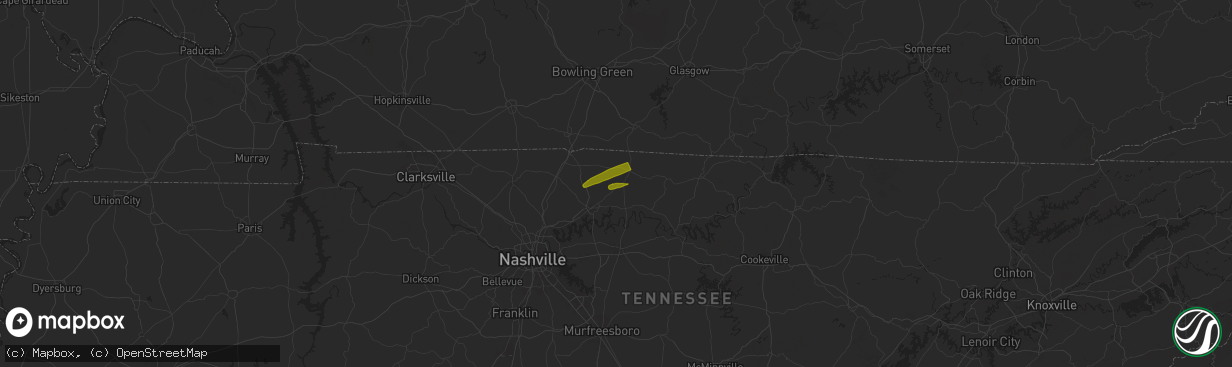 Hail map in Bethpage, TN on September 25, 2024