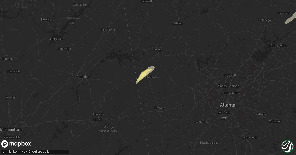 Hail map in Cedartown, GA on September 25, 2024