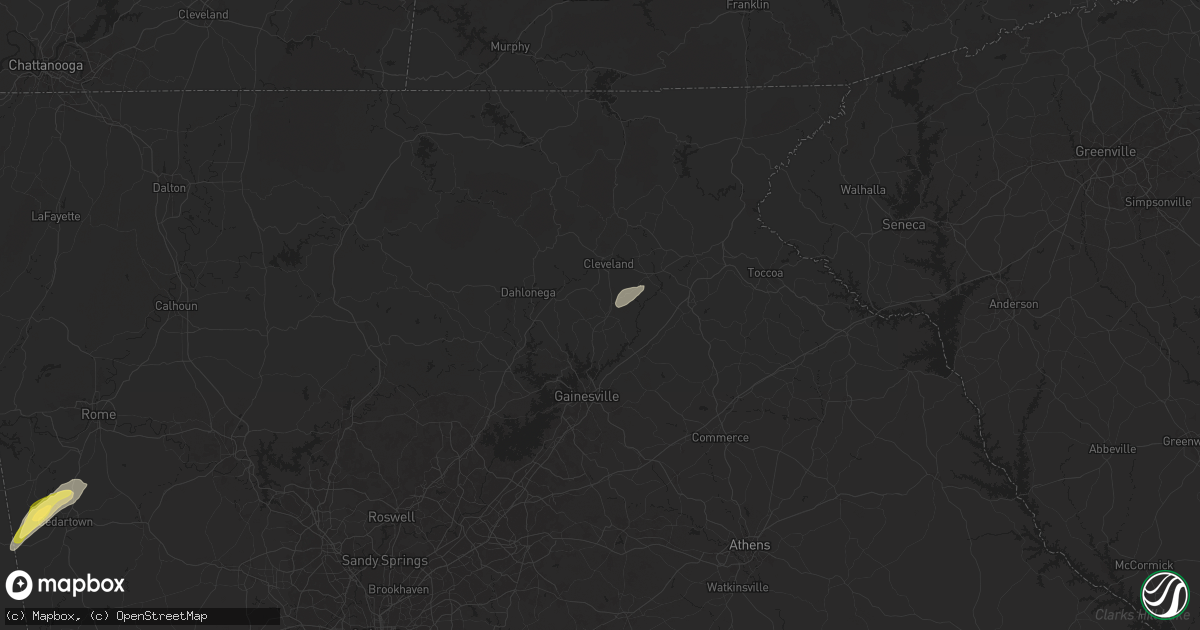 Hail map in Clermont, GA on September 25, 2024