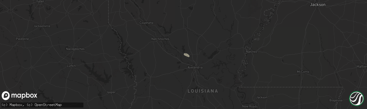 Hail map in Colfax, LA on September 25, 2024