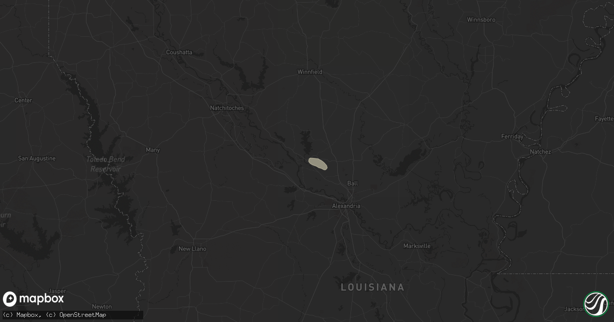 Hail map in Colfax, LA on September 25, 2024