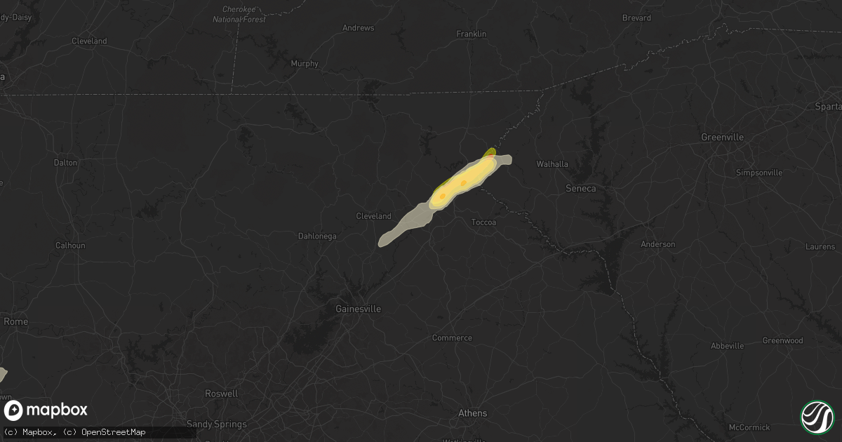 Hail map in Demorest, GA on September 25, 2024