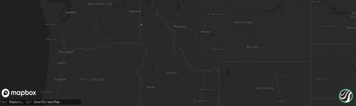 Hail map in Idaho on September 25, 2024