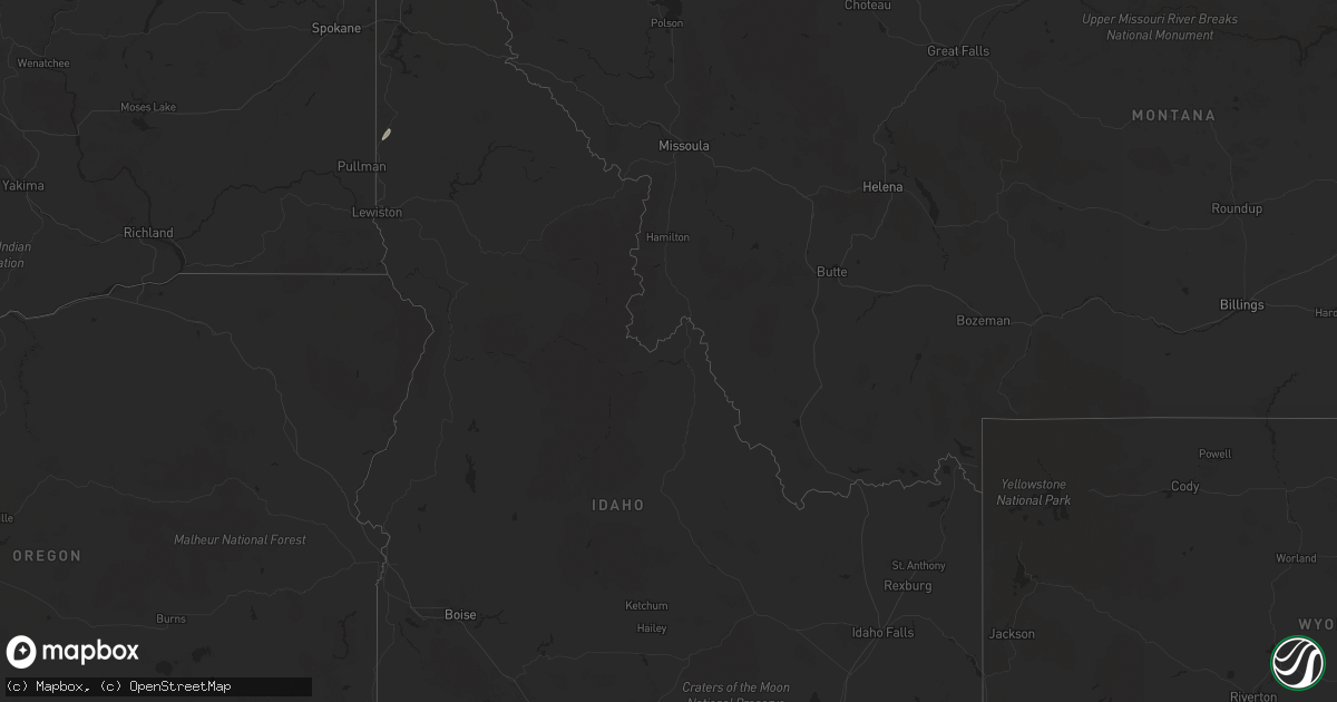 Hail map in Idaho on September 25, 2024