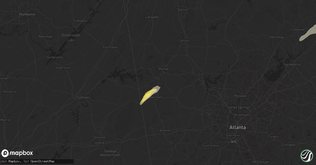 Hail map in Lindale, GA on September 25, 2024