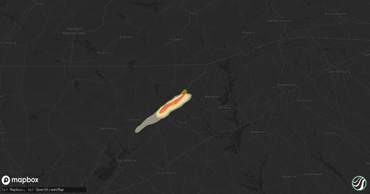 Hail map in Long Creek, SC on September 25, 2024