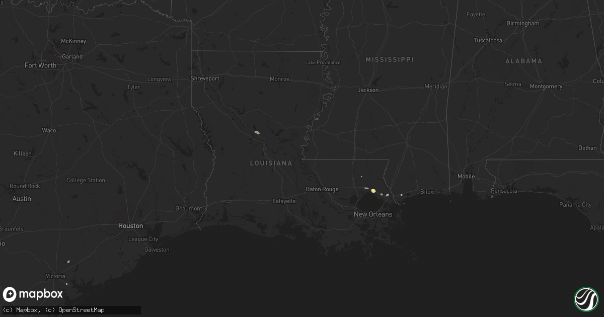 Hail map in Louisiana on September 25, 2024