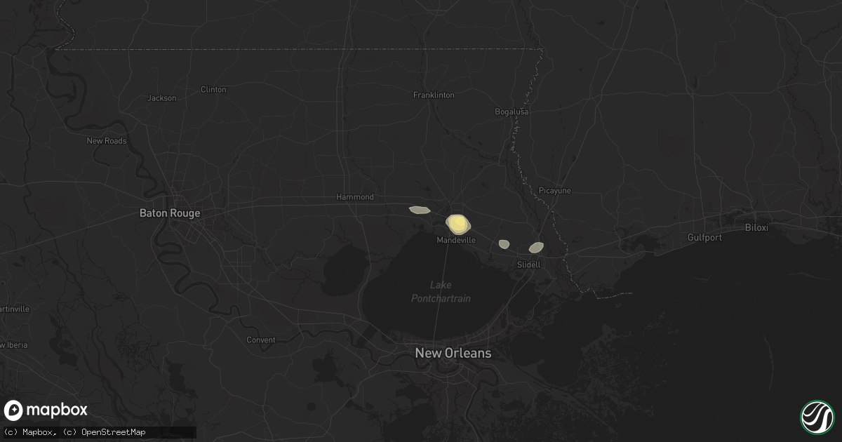 Hail map in Madisonville, LA on September 25, 2024