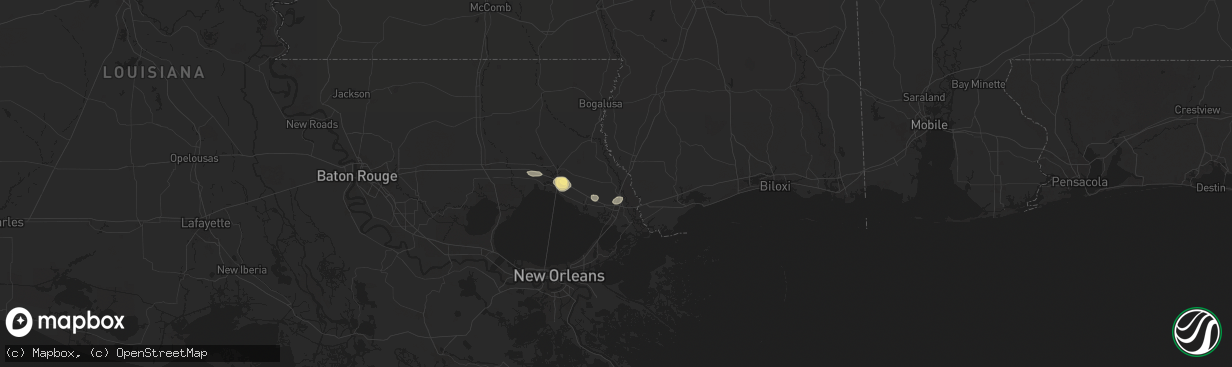 Hail map in Pearl River, LA on September 25, 2024