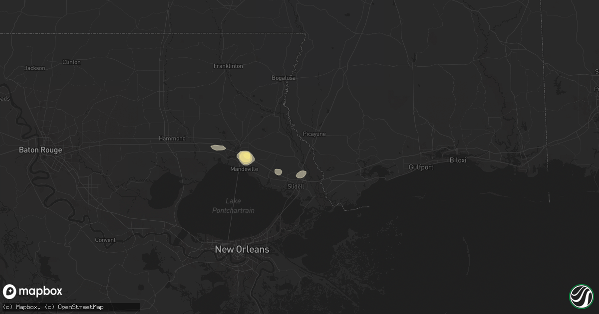Hail map in Pearl River, LA on September 25, 2024