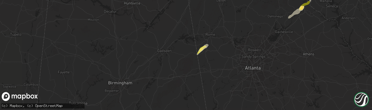 Hail map in Piedmont, AL on September 25, 2024