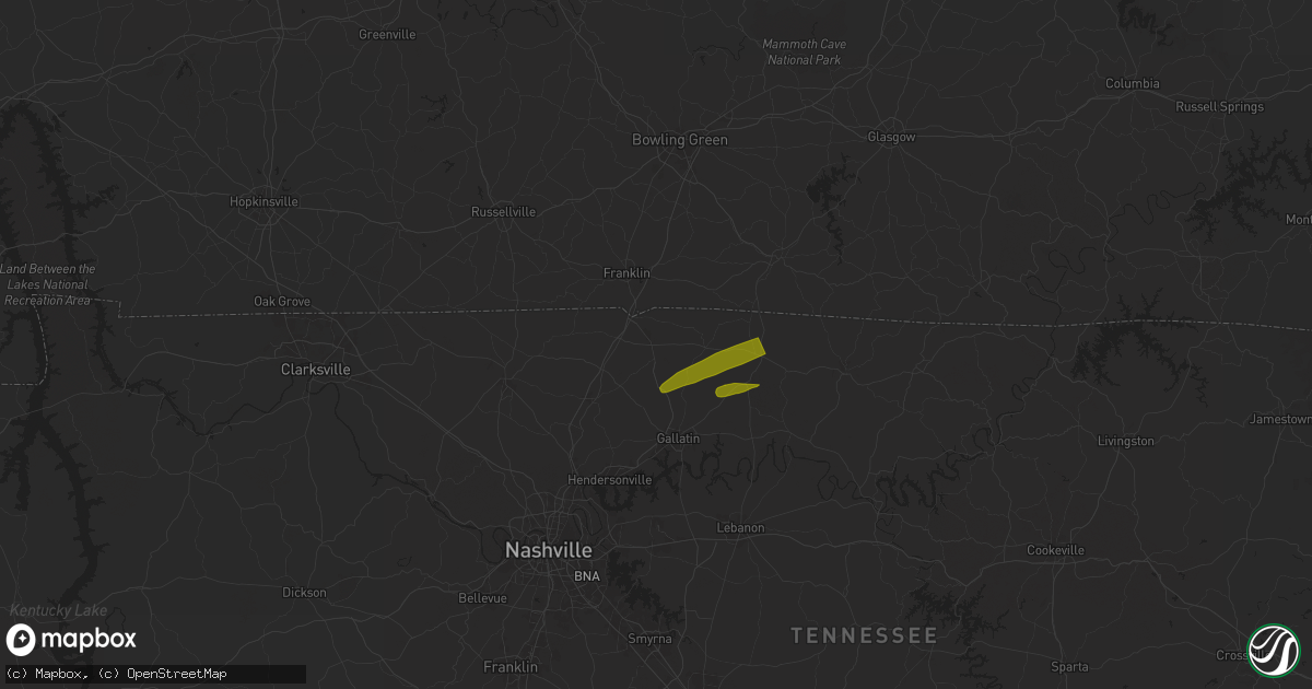 Hail map in Portland, TN on September 25, 2024