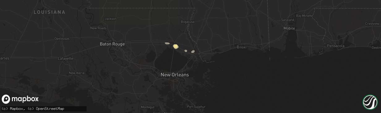 Hail map in Slidell, LA on September 25, 2024