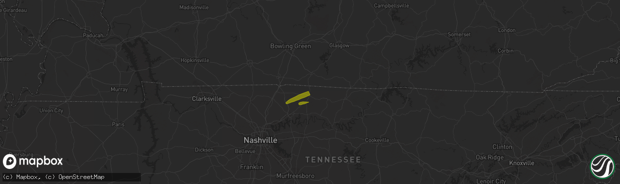 Hail map in Westmoreland, TN on September 25, 2024