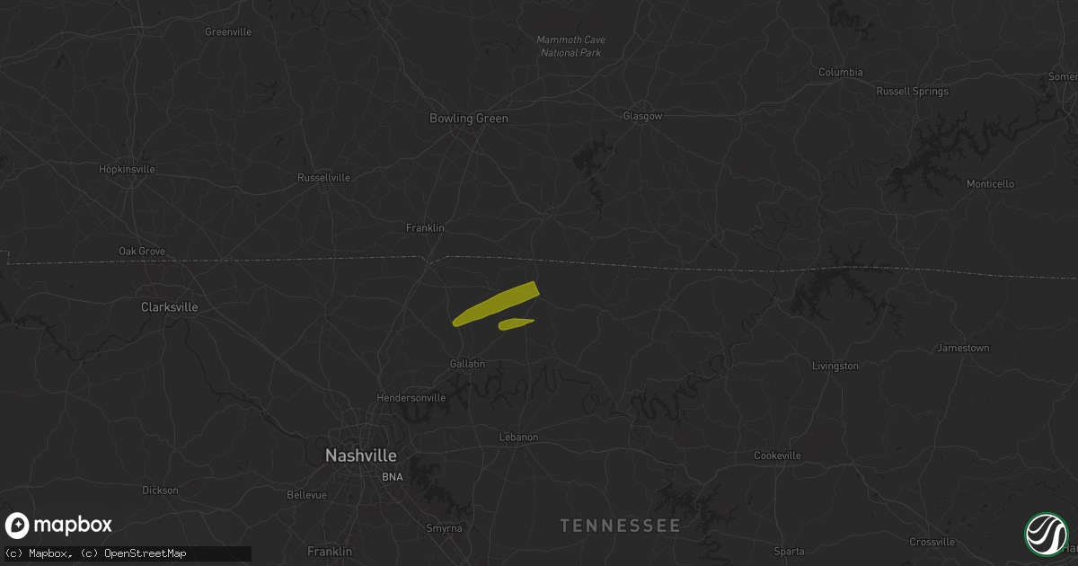 Hail map in Westmoreland, TN on September 25, 2024