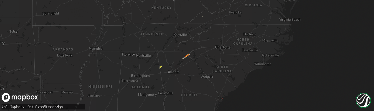 Hail map on September 25, 2024