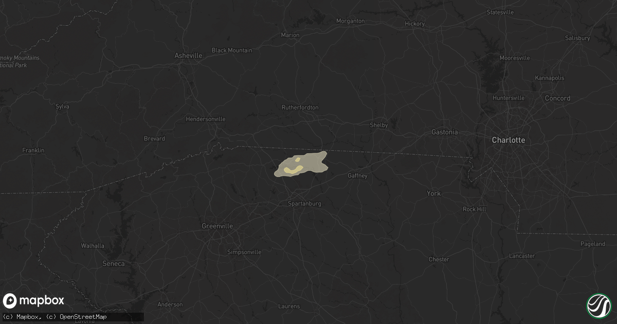 Hail map in Chesnee, SC on September 25, 2025