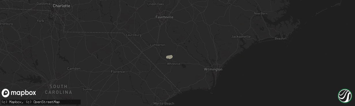 Hail map in Clarkton, NC on September 25, 2025