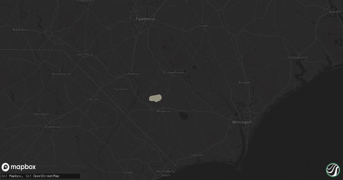 Hail map in Clarkton, NC on September 25, 2025