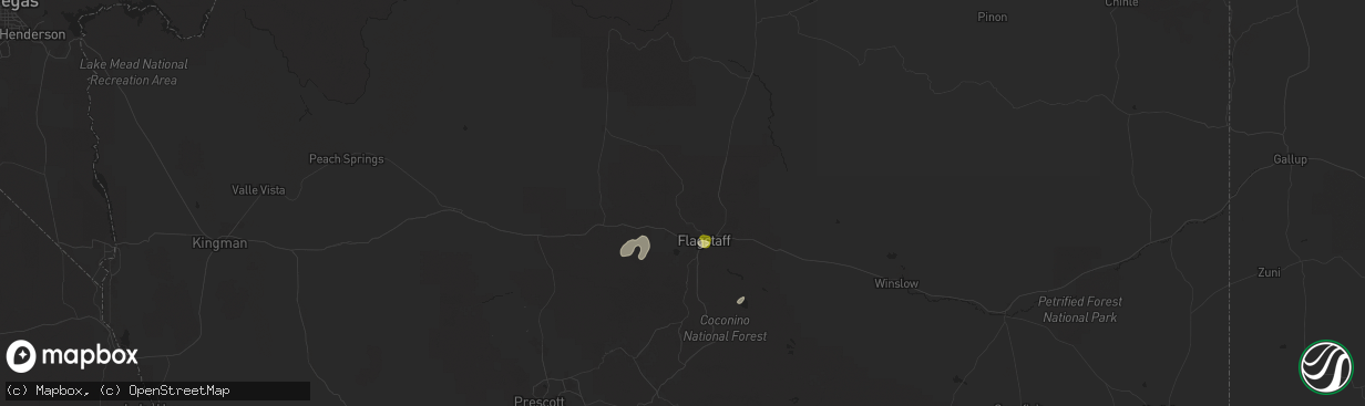 Hail map in Flagstaff, AZ on September 25, 2025