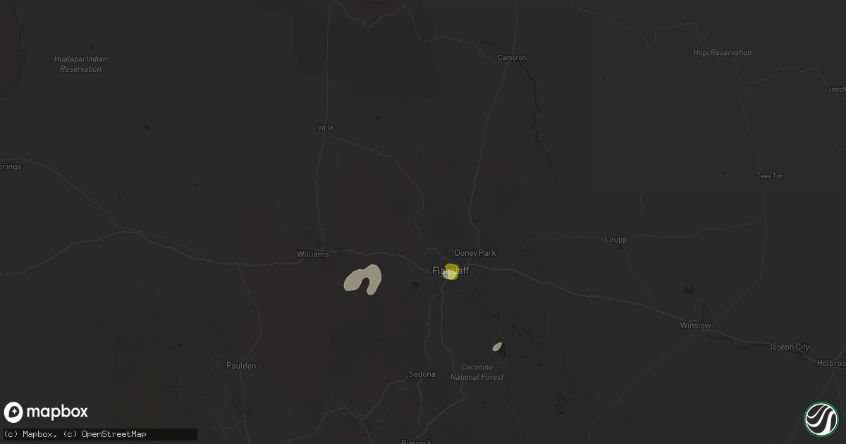 Hail map in Flagstaff, AZ on September 25, 2025