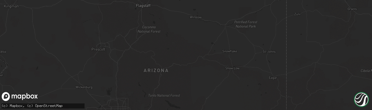 Hail map in Forest Lakes, AZ on September 25, 2025