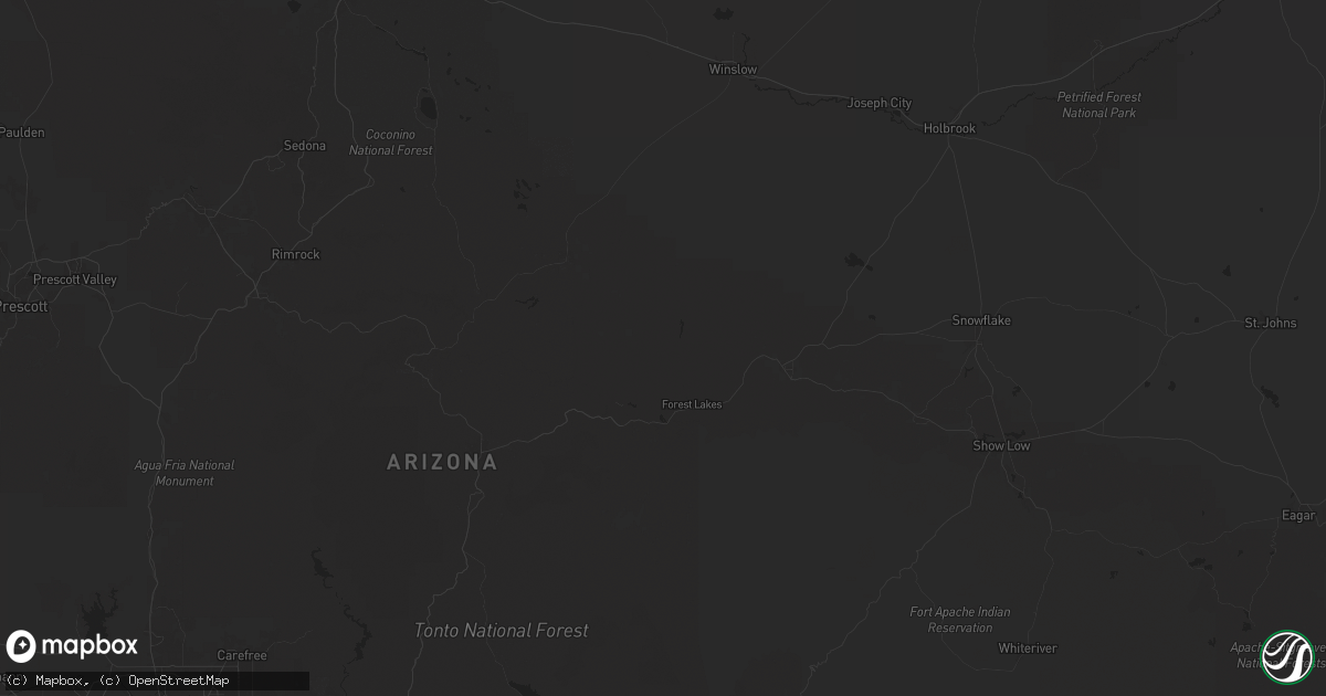 Hail map in Forest Lakes, AZ on September 25, 2025