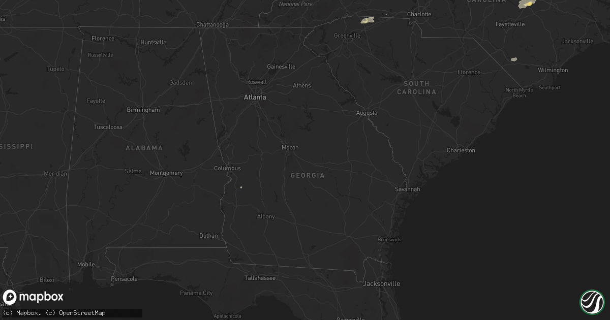 Hail map in Georgia on September 25, 2025