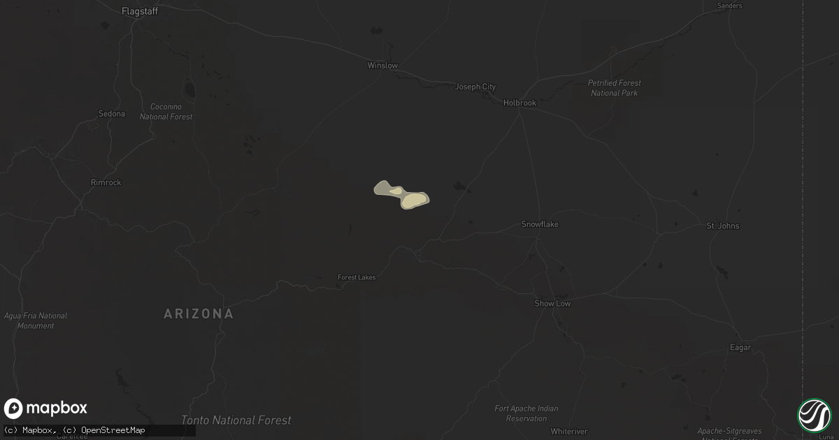 Hail map in Heber, AZ on September 25, 2025
