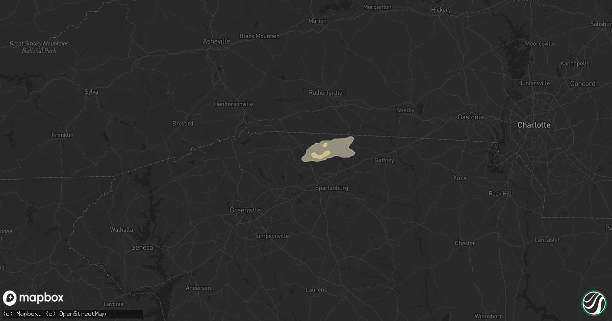Hail map in Inman, SC on September 25, 2025