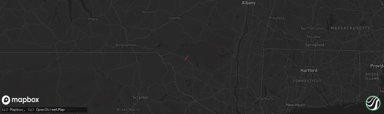 Hail map in Livingston Manor, NY on September 25, 2025