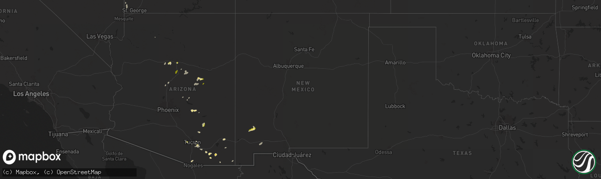 Hail map in New Mexico on September 25, 2025