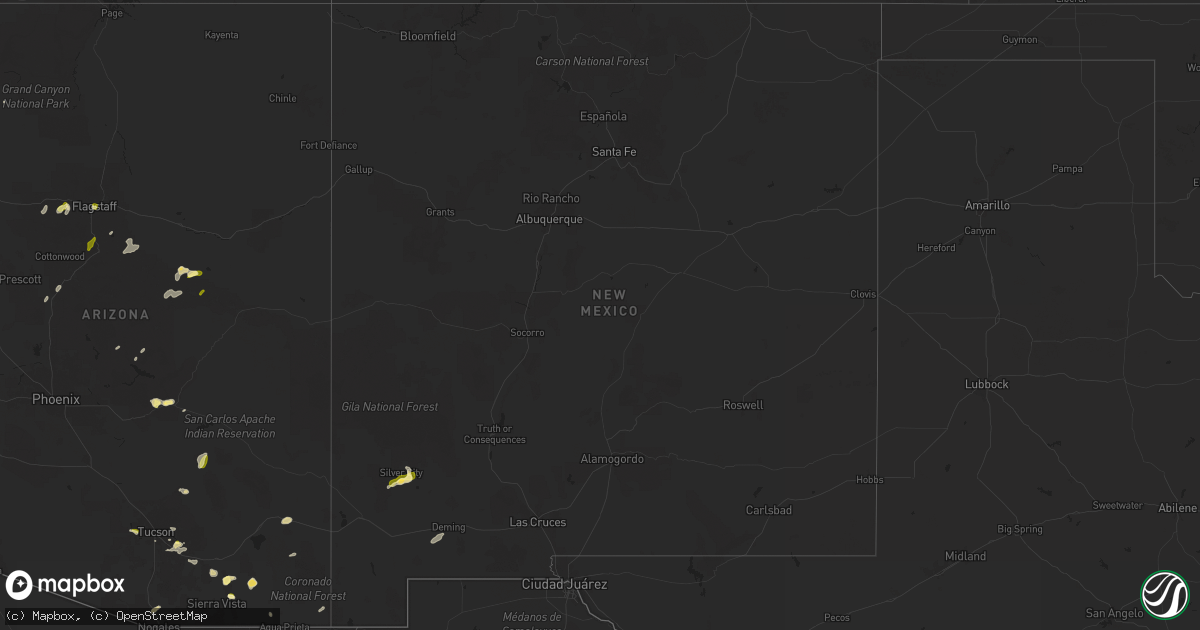 Hail map in New Mexico on September 25, 2025