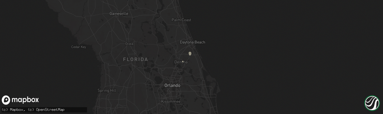 Hail map in New Smyrna Beach, FL on September 25, 2025