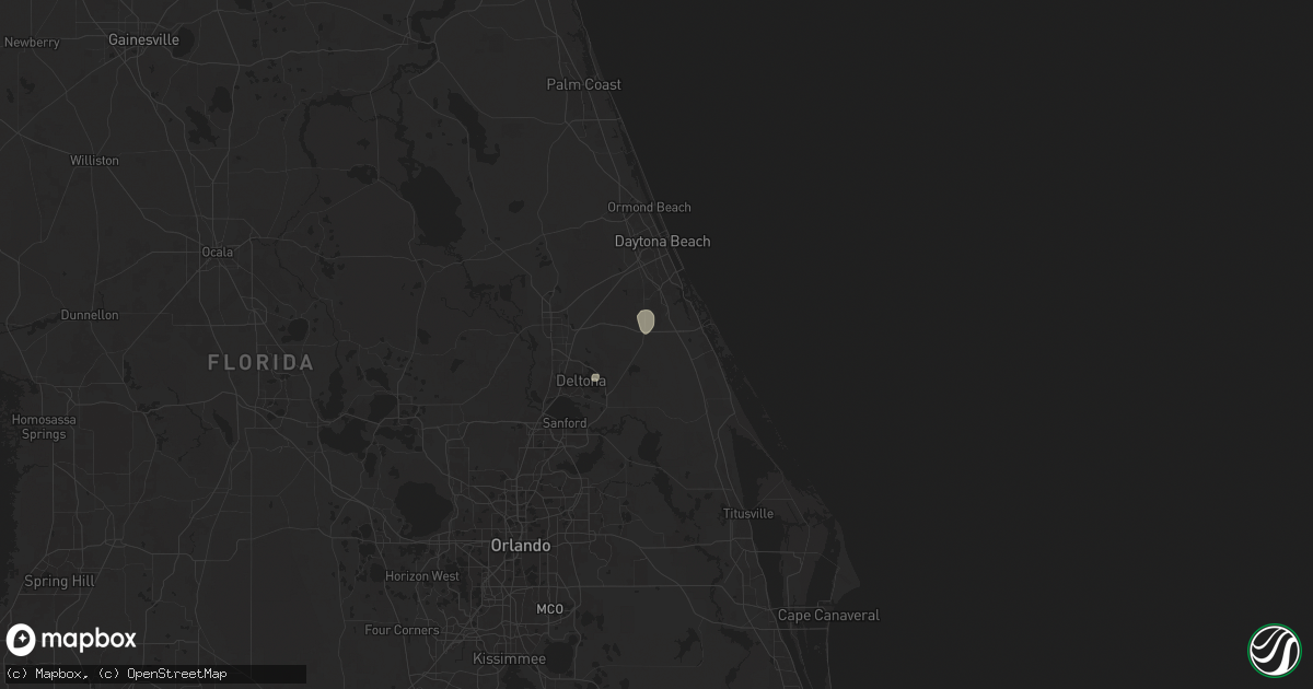 Hail map in New Smyrna Beach, FL on September 25, 2025