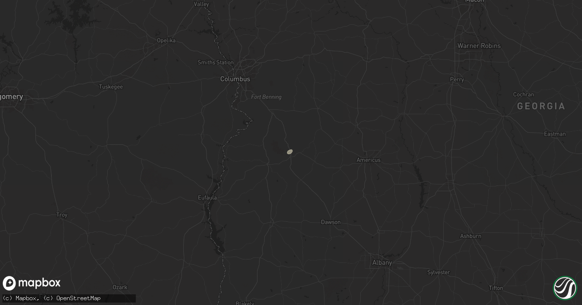 Hail map in Richland, GA on September 25, 2025
